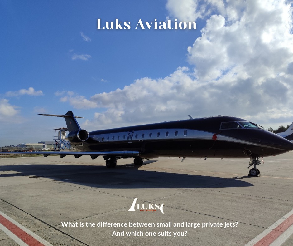 Difference between small and large private jets